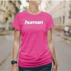 NWT New Queer Eye Graphic T-Shirt Tee "human" Unisex Magenta Pink XL LGBTQ